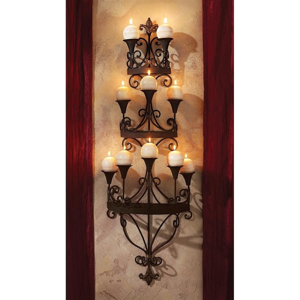 Design Toscano Carbonne Candle Chandelier Wall Sconce - MH21163