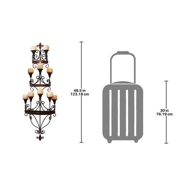 Design Toscano Carbonne Candle Chandelier Wall Sconce - MH21163