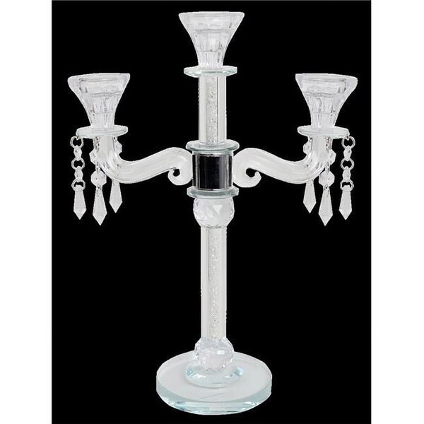 Aparato 15 in. Crystal Candelabra with Broken Glass, 3 Branch - AP2754226