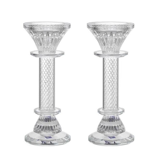 Schonfeld Collection 7 in. Crystal Candlestick with Silver Paper Filling - 182332