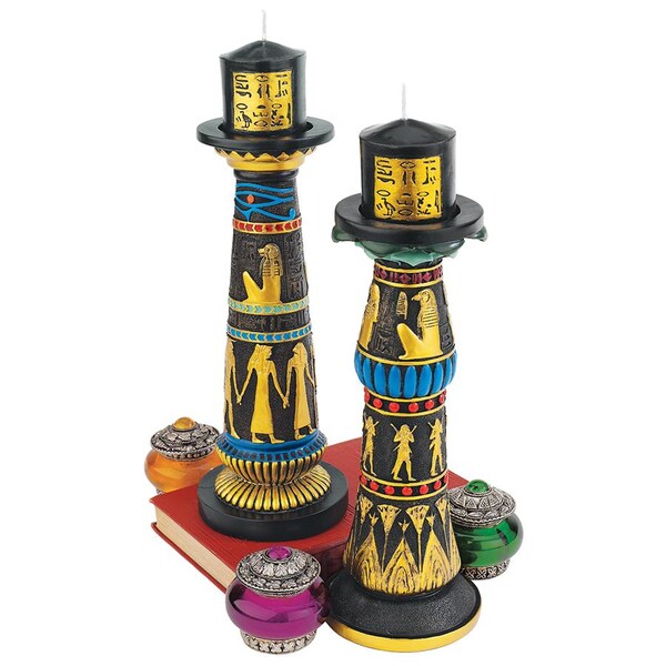 Design Toscano Temple of Luxor Egyptian Candleholder: Amenhotep & Rameses - QL912419