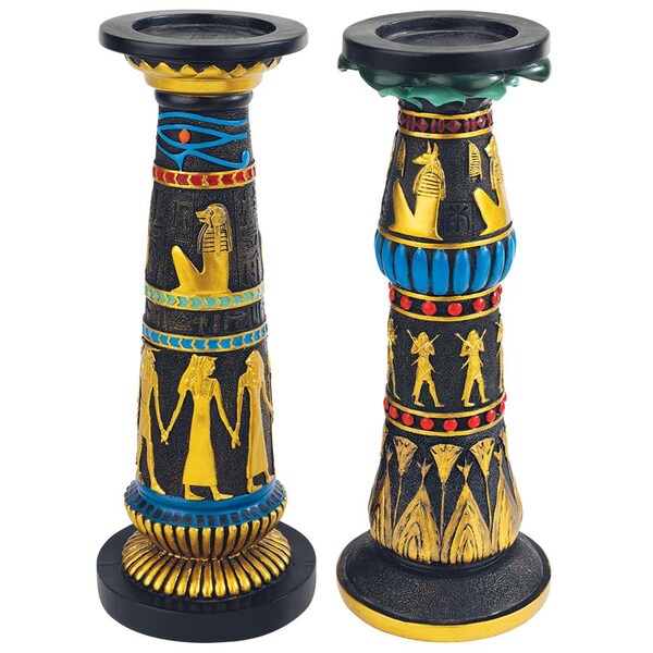 Design Toscano Temple of Luxor Egyptian Candleholder: Amenhotep & Rameses - QL912419