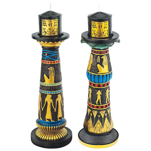 Design Toscano Temple of Luxor Egyptian Candleholder: Amenhotep & Rameses - QL912419