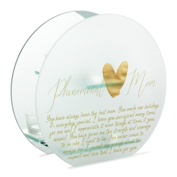 Dicksons Unisex Large Round Phenomenal Mom You Tealight Candle Holder, White - One Size - MCHR43