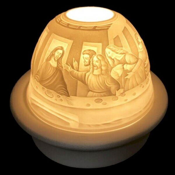 Mr. Mjs Mr. MJs HO-CDL-08005 The Last Supper Tea Light Dome Candle Holder - HO-CDL-08005