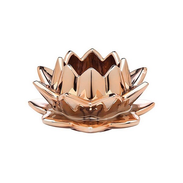 Back2Basics Water Lily Candle Holder, Rose Gold - BA2980119