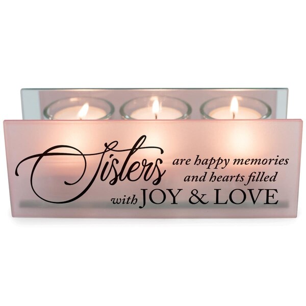 Dicksons Unisex Sisters Happy Memories Blush Tealight Candle Holder, Pink - One Size - MCHPRT10BH