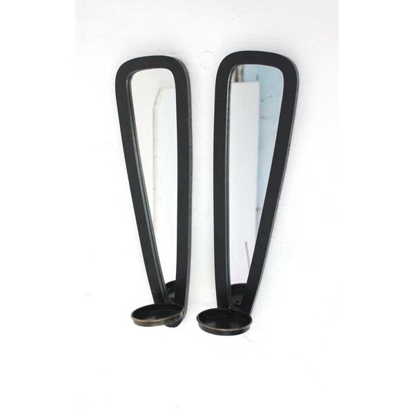 Homeroots Minimalist Wooden Candle Holder Sconce Set - 274573