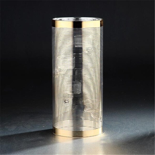 Diamond Star Diamond Star 91076 12 x 5 in. Glass Candle Holder; Gold - 91076