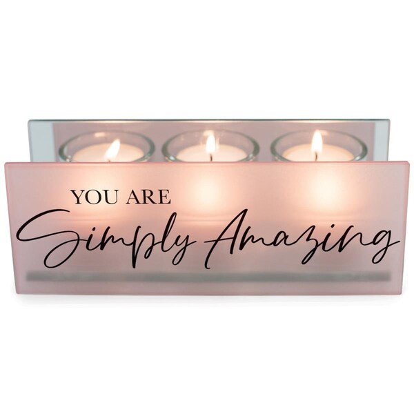 Dicksons Unisex You Are Simply Amazing Blush Tealight Candle Holder, Pink - One Size - MCHPRT16BH
