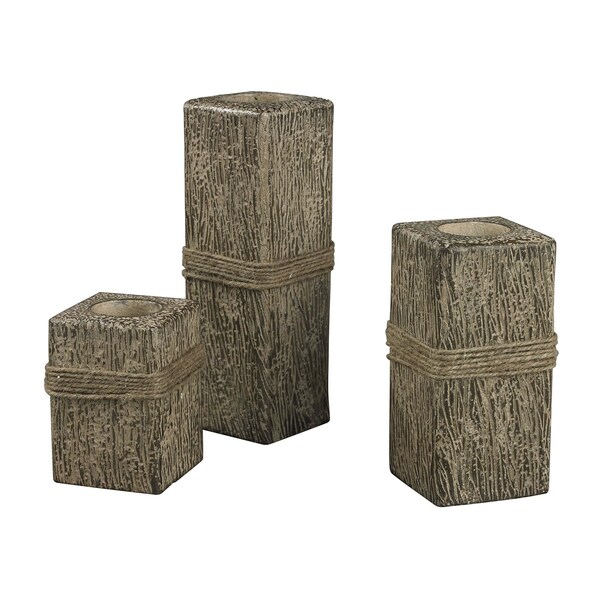 Elk Studio Ropewrapped Candle Holders Set of 3, Trinidad - 93-10103