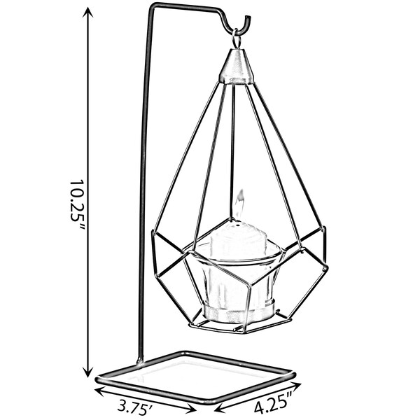Fabulaxe Geometric Free Swinging Votive Candle Holder Decorative Modern Hanging Lantern Tabletop Centerpiece - QI004338