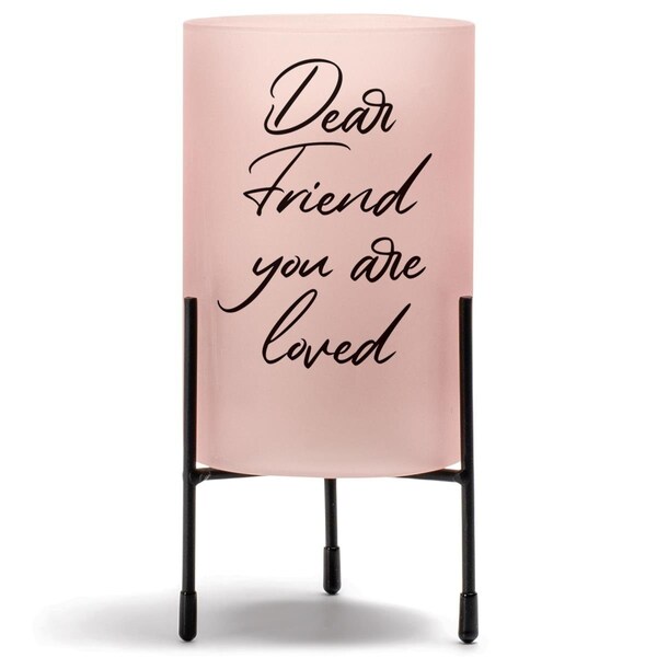 Dicksons Unisex Dear Friend, You Are Loved Candleholder, Pink - One Size - HGC71BH
