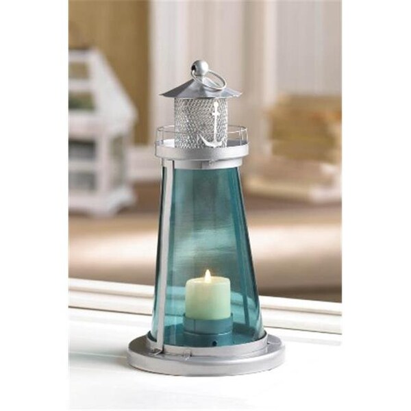 Zingz & Thingz Zingz & Thingz 57071045 Blue Glass Lighthouse Lantern - 10015433