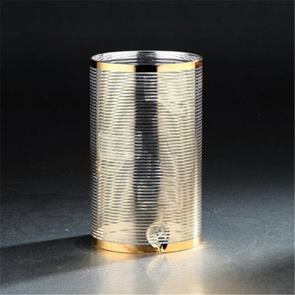 Diamond Star Diamond Star 91078 8 x 4.5 in. Glass Candle Holder; Gold - 91078