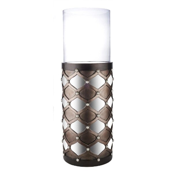 Ore International 31 in Arabesque Mirror Floor Candleholder Brown - K4278FL