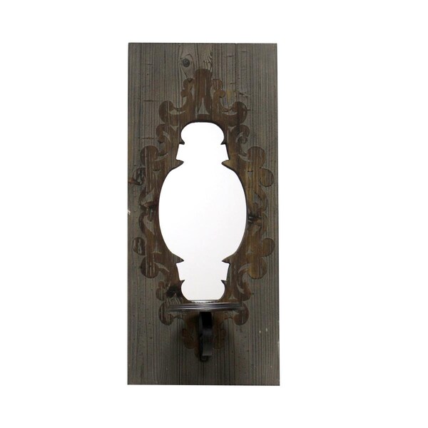 Maquina 22 in. Wall Mirror with Candle Holder, Blue - MA3014720