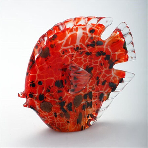 Diamond Star 6.5 x 3 x 7.5 in. Glass Fish, Red - 58017