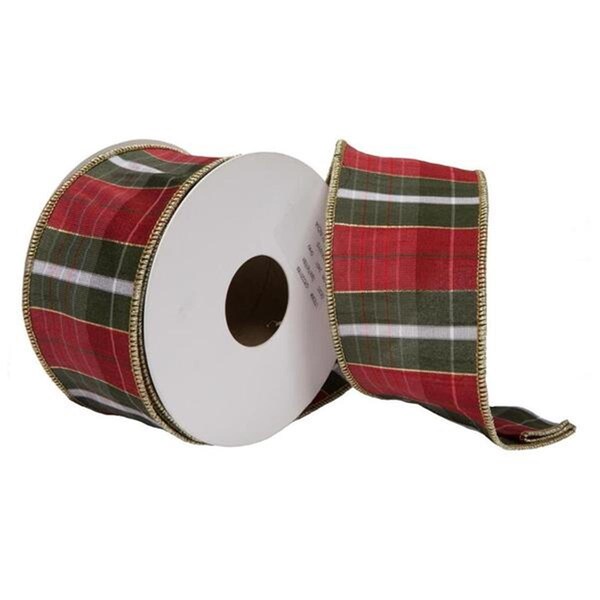 Vickerman 2.5 in. x 10 Yard Grey Dupion Plaid Ribbon - QR220169