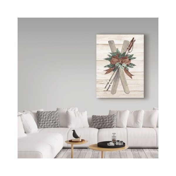 Trademark Fine Art Kathleen Parr Mckenna 'Holiday Sports on Wood IV Luxe' Canvas Art, 14x19 - WAP03199-C1419GG