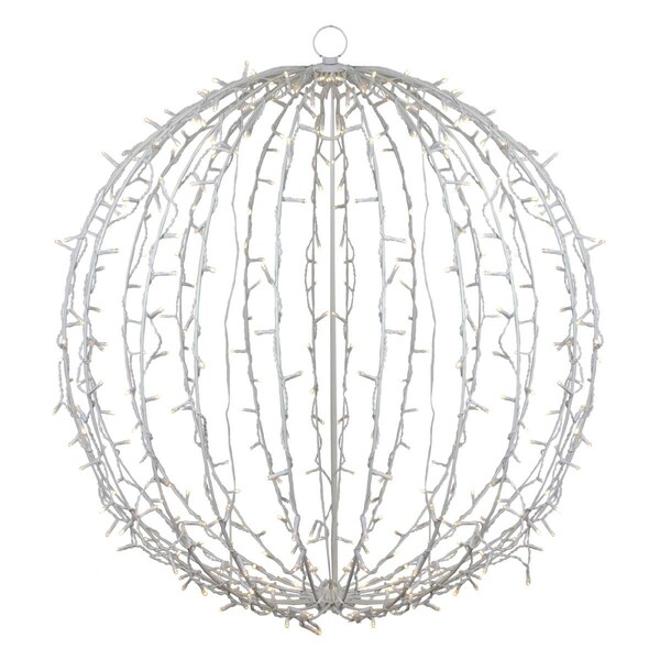 Go-Go 34 x 30 in. LED Lighted Christmas Hanging Ball Decoration, Warm White Lights - GO1774312