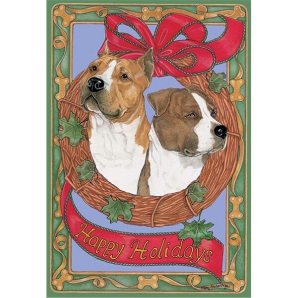 Pipsqueak Productions Holiday Boxed Cards- American Staffordshire Bull Terrier - C997