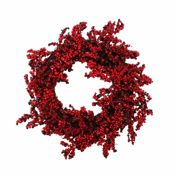 Northlight Seasonal 22 in. Decorative Artificial Burgundy Red Berry Christmas Wreath - Unlit - 31737587
