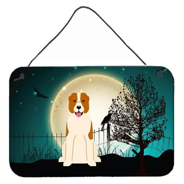 Carolines Treasures Carolines Treasures BB2239DS812 Halloween Scary Central Asian Shepherd Dog Wall or Door Hanging Prints - BB2239DS812