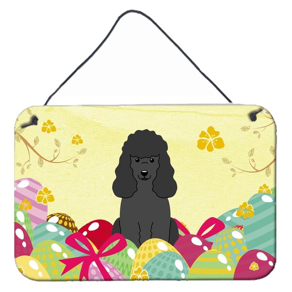 Carolines Treasures Easter Eggs Poodle Black Wall or Door Hanging Prints - BB6071DS812