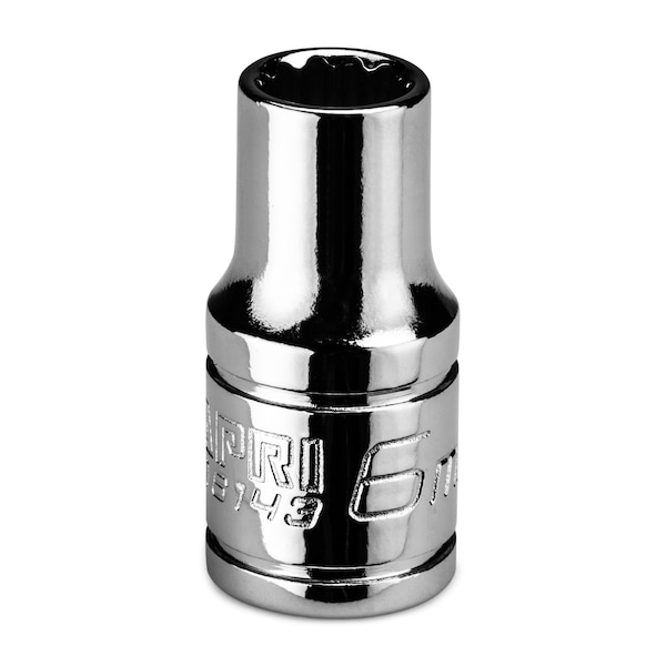 Capri Tools 1/4 in Drive 6 mm 12-Point Metric Shallow Socket - CP16143