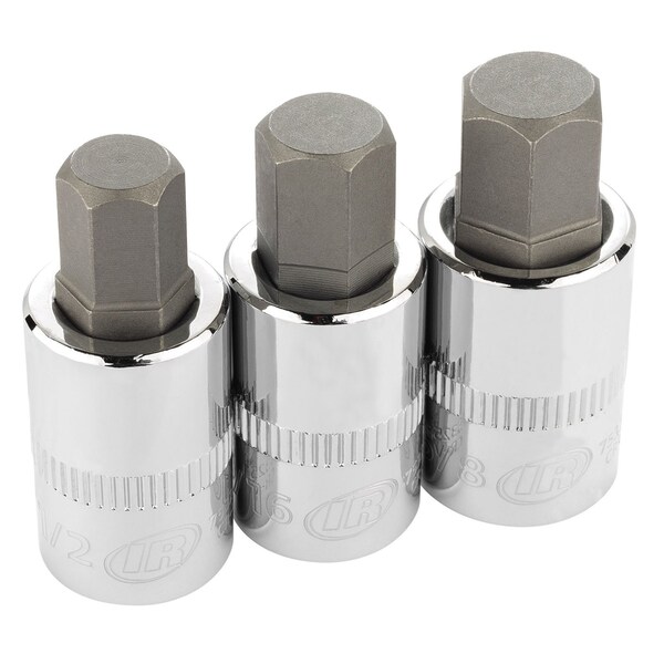 Ingersoll-Rand 3 Piece 1/2 Inch Drive SAE Hex Bit Socket Set - 752030X