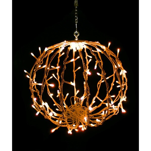 Queens Of Christmas 12 in. LED Sphere Lights, Orange - 120 Count - S-120SPH-OR-12