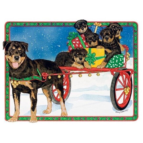 Pipsqueak Productions Pipsqueak Productions C800 Holiday Boxed Cards- Rottweiler - C800
