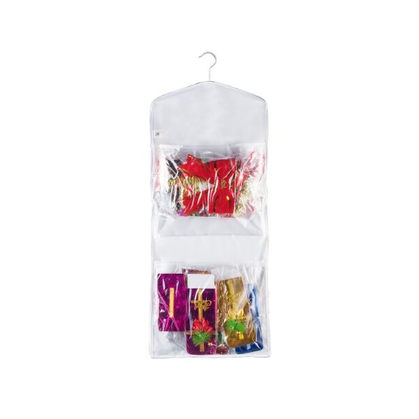 Hastings Home 2-pack Wrapping Paper Storage Organizers, Dual Sided Hanging Gift Wrap Station for 30" Rolls, Ribbon - 935219RVS