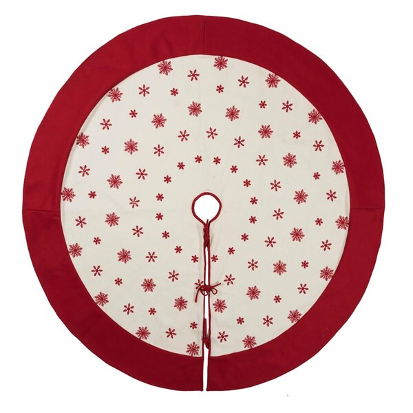 Vickerman 60 in. Let It Snow Collection White Tree Skirt - QTX17601
