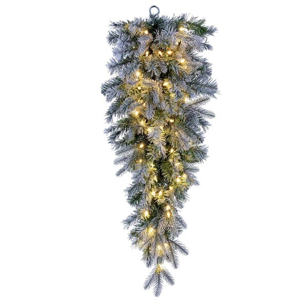 Vickerman 36 in. Frosted Douglas DuraLit 50 Warm White Teardrop, Green - K224837LED
