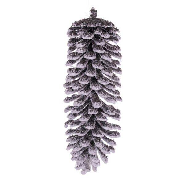 Vickerman 9 in. Snowy Glitter Pinecone Ornament, Brown - 2 per Bag - FNT221509
