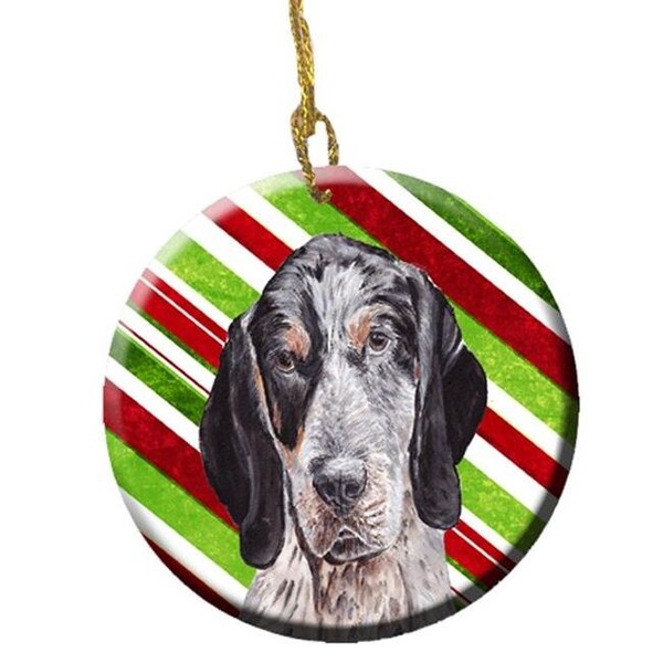 Carolines Treasures Carolines Treasures SC9793CO1 Blue Tick Coonhound Candy Cane Christmas Ceramic Ornament - SC9793CO1