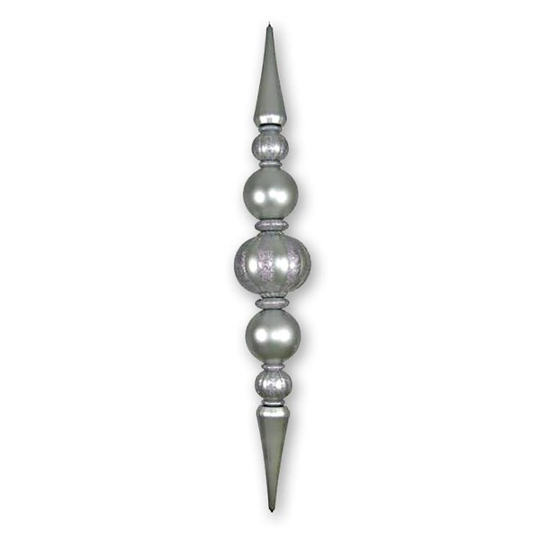 Queens Of Christmas Giant Shatterproof Finial Ornament, Silver - ORN-OVS-100-SLV