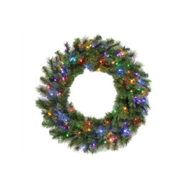 Ggw Presents 30 in. 100 Multi-Color LED Lights Christmas Wreath - GG3238250
