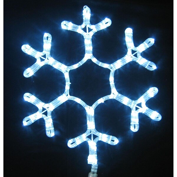 Queens Of Christmas 18 in. Ropelit Snowflake, Pure White - SF-SNOWF-18-PW