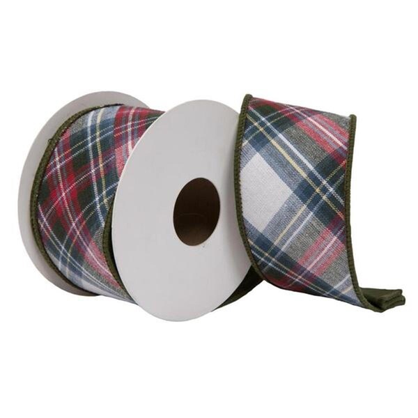 Vickerman 2.5 in. x 5 Yard Multi Cotton Plaid Taffetta Back Double Fused Ribbon - QR220366
