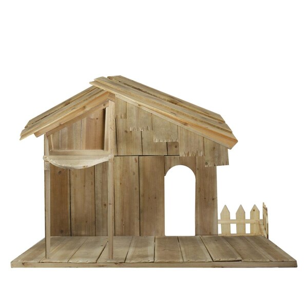 Lb International 51 in. Christmas Nativity Wood Stable - 33681586