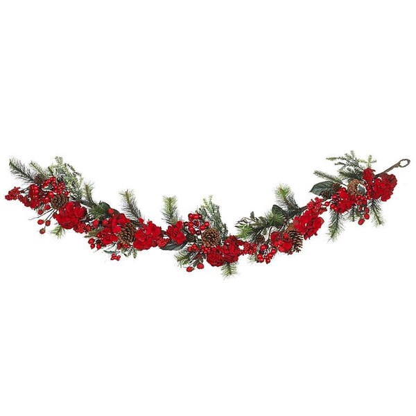 Tistheseason Hydrangea Garland- Red- Green - TI103012
