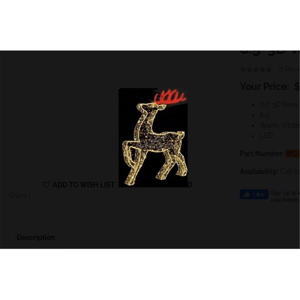 Queens Of Christmas 6.5 ft. 3D Warm White Deer - WL-MTNF-3DDEER-RW-06
