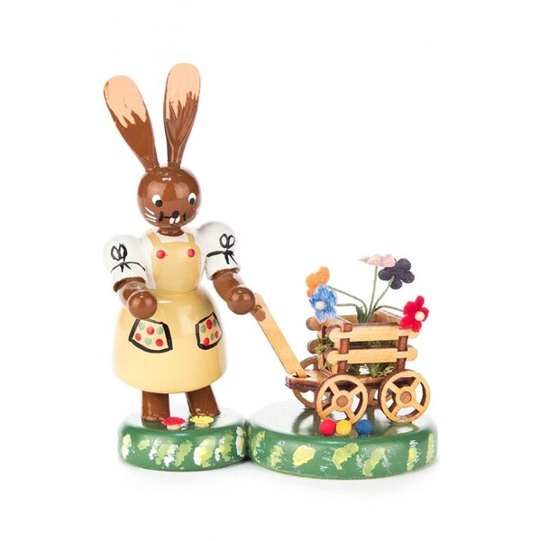 Alexander Taron Dregeno Easter Figure - Bunny Lady with Flower Cart - 224-624