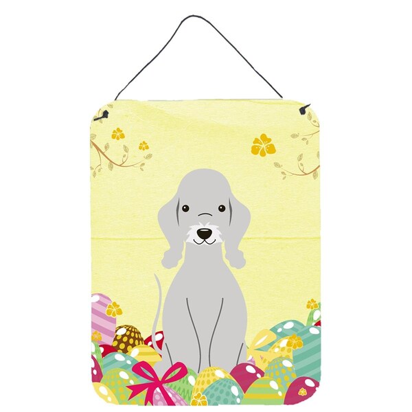 Carolines Treasures Easter Eggs Bedlington Terrier Blue Wall or Door Hanging Prints - BB6090DS1216