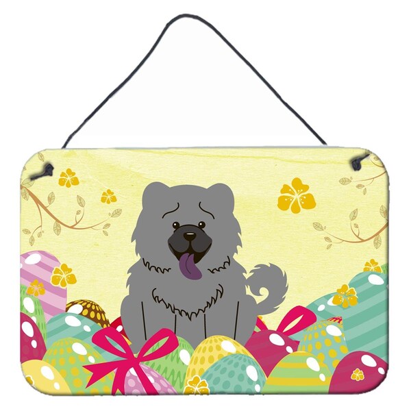 Carolines Treasures Easter Eggs Chow Chow Blue Wall or Door Hanging Prints - BB6139DS812