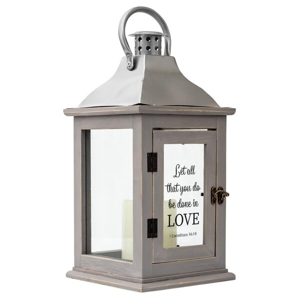 Dicksons Unisex Let All 1 Corinthians 15-16 Small Lantern, Grey - One Size - LTN232SGY