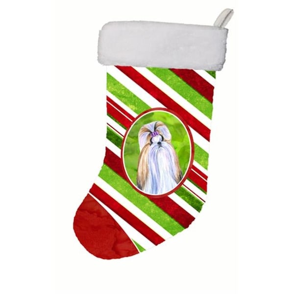 Carolines Treasures Carolines Treasures SS4534-CS 11 x 18 in. Shih Tzu Winter Snowflakes Christmas Stocking - SS4534-CS